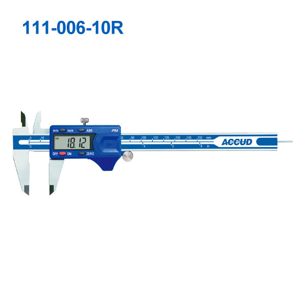 ACCUD Waterproof Digital Caliper with Round Depth Bar – 112-006-11HR