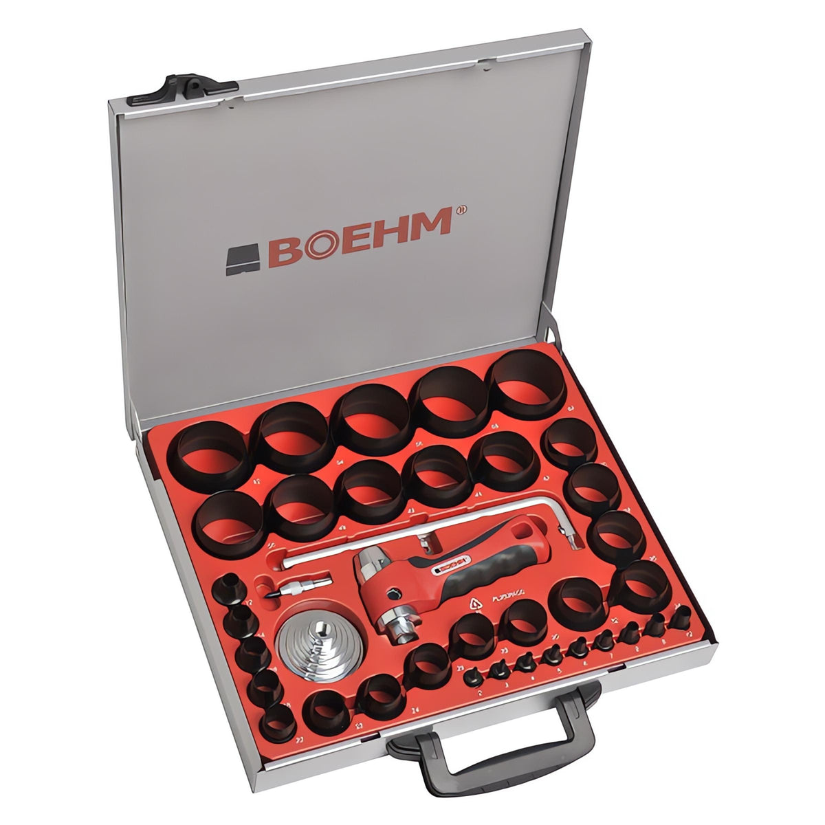 BOEHM JLB260PACCUS Hollow Punch Set Ø1/8" to 2 3/8" + Ø16 1/2" Gasket Cutter (Imperial)