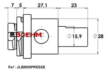 BOEHM JLBM30PRESSE Press Adaptor for Hollow Punches Ø2 to 30 mm (Ø16 mm Bore) - view 2