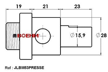 BOEHM JLBM53PRESSE Press Adaptor for Chucks JLBM50PA / JLBM60PA / JLBM100 (Ø16 mm Bore) - view 2