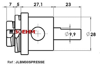 BOEHM JLBM30SPRESSE Press Adaptor for Hollow Punches Ø2 to 30 mm (Ø10 mm Bore) - view 2