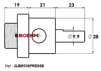 BOEHM JLBM53SPRESSE Press Adaptor for Chucks JLBM50PA / JLBM60PA (Ø10 mm Bore) - view 2