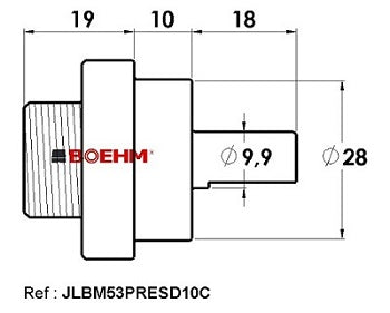 BOEHM JLBM53PRESD10C Compact Press Adaptor for Chucks JLBM50PA / JLBM60PA (Ø10 mm Bore) - view 2