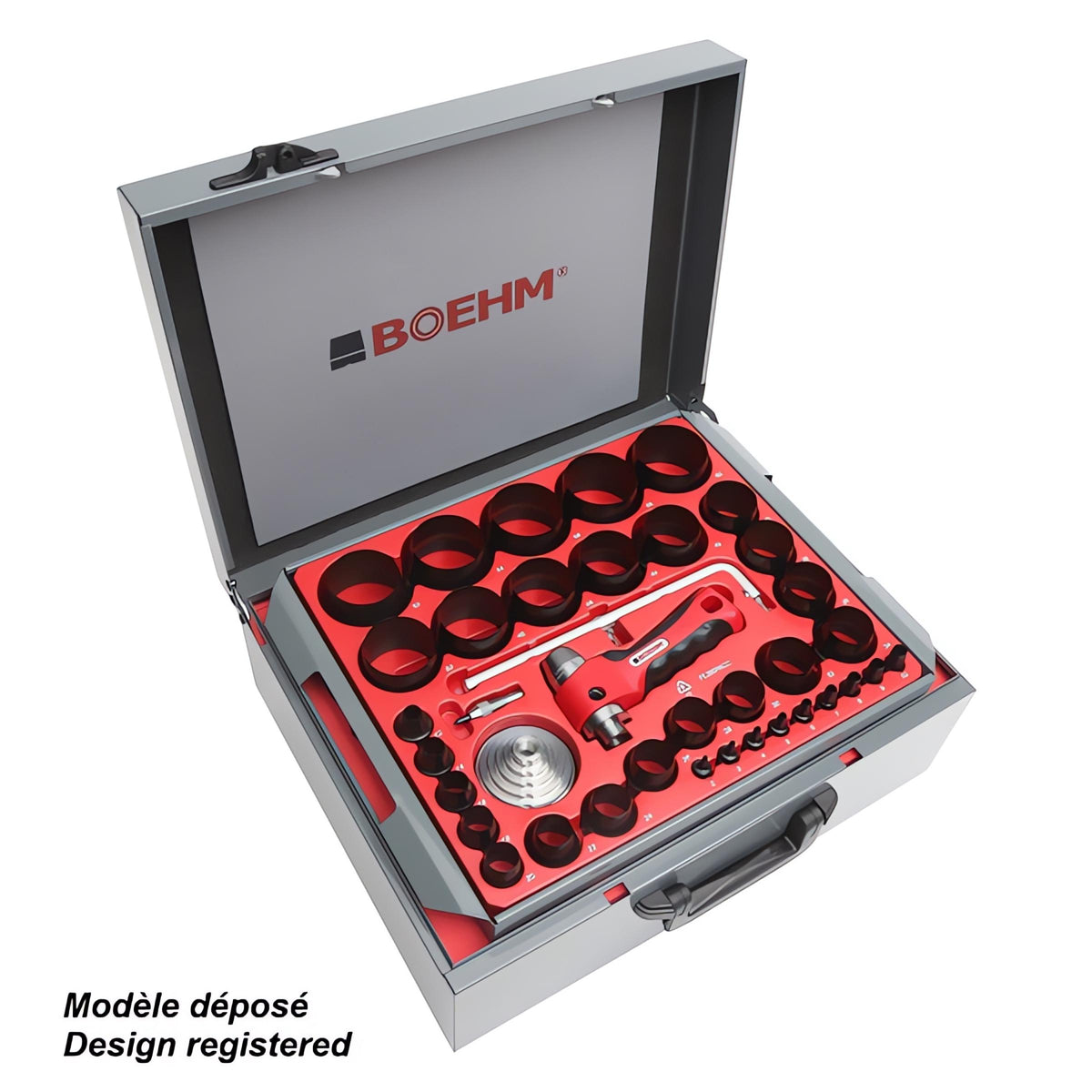 BOEHM JLB2100PACC Hollow Punch Set Ø2 to 100 mm + Ø420 mm Gasket Cutter + Cutting Board