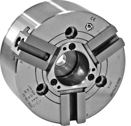 BISON 2405 K 3-Jaw Power Chuck, Kitagawa-Compatible, Standard and Large Bore (large bore)