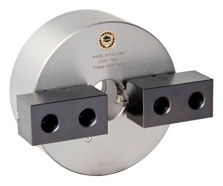BISON 3105 2-Jaw Self-Centring Scroll Chuck, Cast Iron, Soft Top Jaws