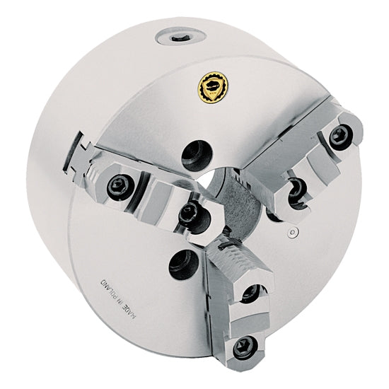 BISON 3245 3-Jaw Scroll Chuck, Camlock D1 Direct Mount, Cast Iron, 2-Piece Jaws