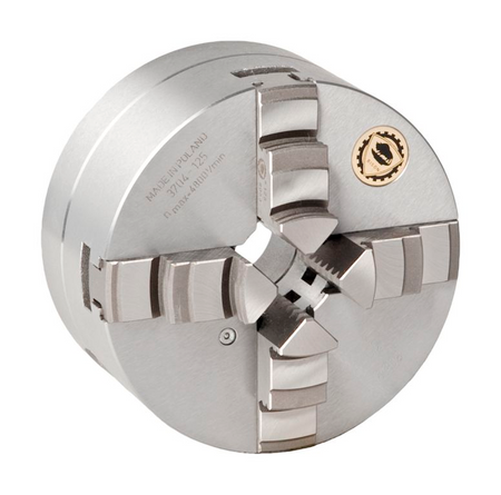 BISON 3704 4-Jaw Self-Centring Scroll Chuck, Steel Body, Rear Mount