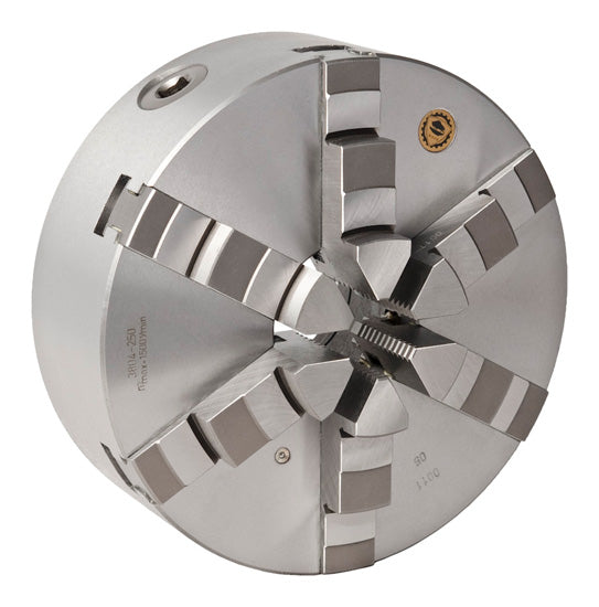 BISON 3804 6-Jaw Self-Centring Scroll Chuck, Cast Iron, Rear Mount