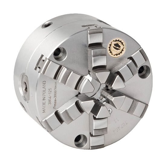 BISON 3864 6-Jaw Self-Centring Scroll Chuck, Steel Body, Fine Adjustment