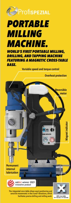 BDS MAB 825KTS Magnetic Drilling & Milling Machine with Cross Table – ProfiSPEZIAL