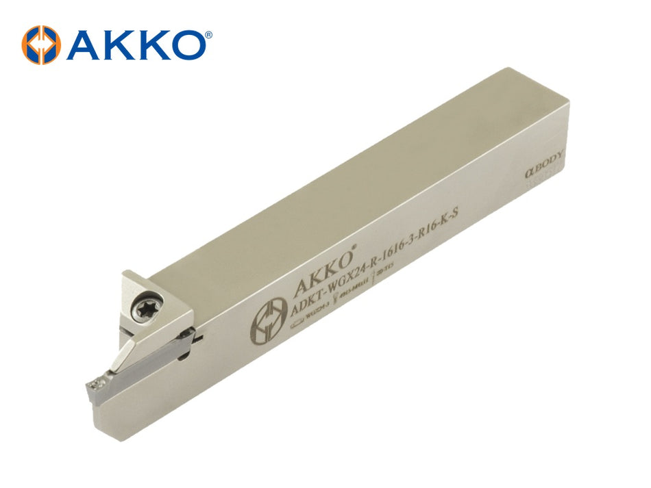 AKKO ADKT-WGX-R/L-S External Grooving Toolholder for Swiss-Type Lathes