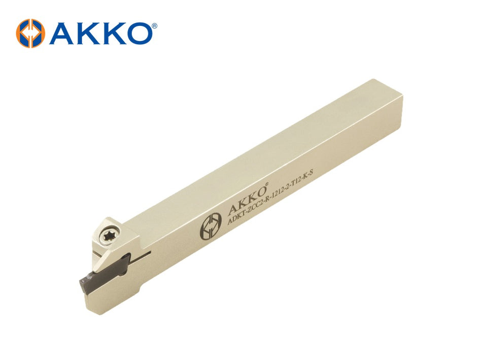 AKKO ADKT-ZCC2-R/L-S External Grooving Toolholder for Swiss-Type Lathes