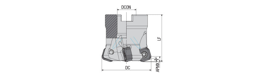 AKKO AHFM-SN1104 High Feed Face Mill - dimension drawing