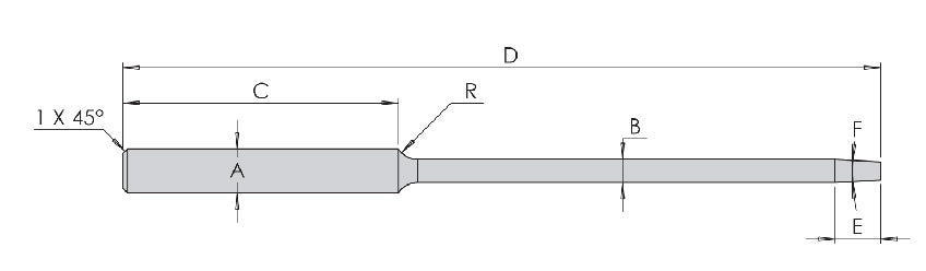 AKKO ACPM Carbide Pilot Mill - dimension drawing