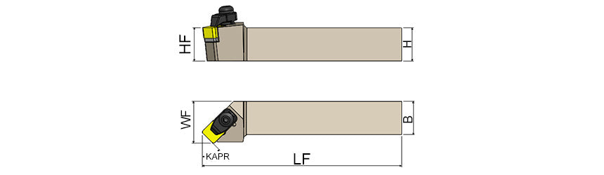 AKKO CSSNR/L-N C-System External Turning Toolholder - dimension drawing