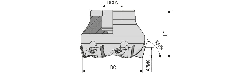 AKKO AFM75CS-SN C-System Face Mill - dimension drawing