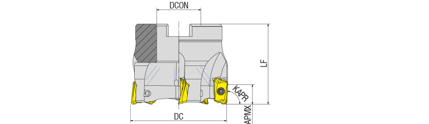 AKKO AFM90-XD-H Face Mill - dimension drawing