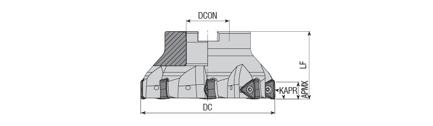 AKKO AFM90-TNG Face Mill - dimension drawing