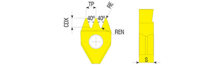 AKKO B26 Poly-V Belt Pulley Grooving Insert - dimension drawing