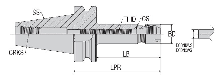 AKKO ABBT-ER-M AK-Plus ER Mini Collet Chuck - dimension drawing