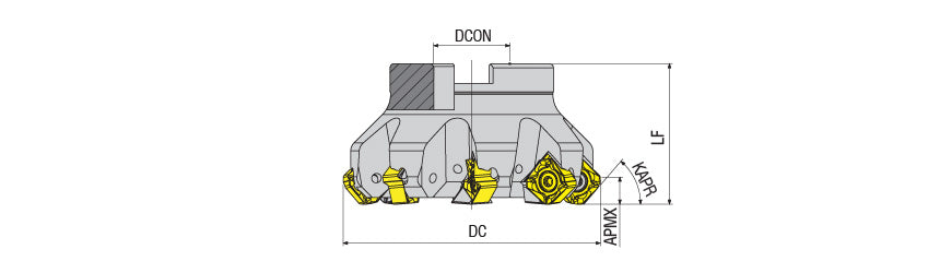 AKKO AFM45-SN Face Mill - dimension drawing