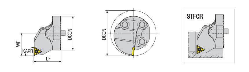AKKO ATTC-STFCR/L Antivibration Boring Bar - dimension drawing