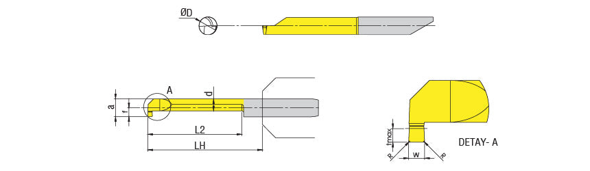 AKKO APG01 Grooving Mini Cut Tool - dimension drawing