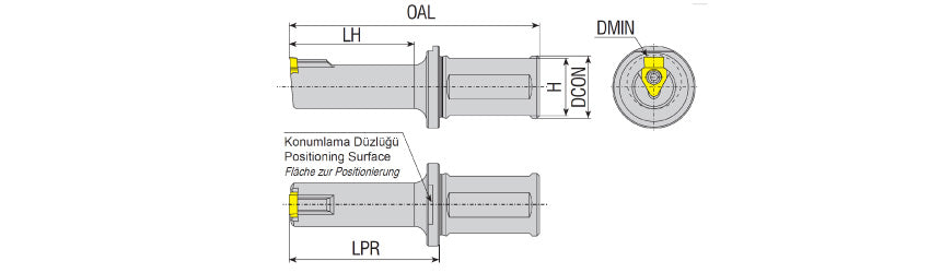 AKKO ABT-B Broaching Toolholder - dimension drawing