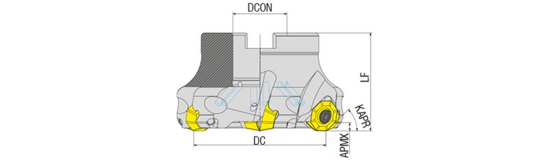 AKKO AFM43-OF-H Face Mill - dimension drawing