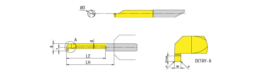 AKKO APG09 Grooving Mini Cut Tool - dimension drawing