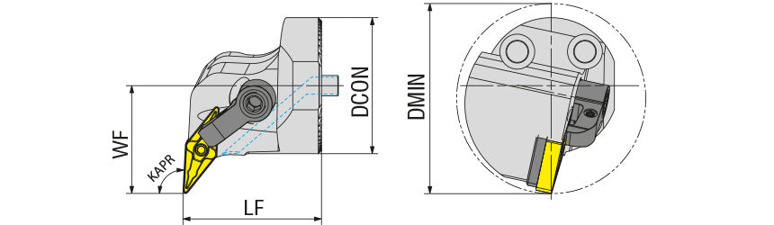 AKKO ATTC-MVUNR/L Antivibration Boring Bar - dimension drawing