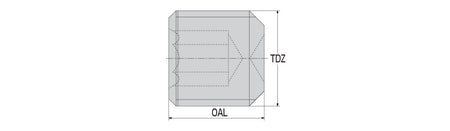AKKO Clamping Screw Weldon - dimension drawing