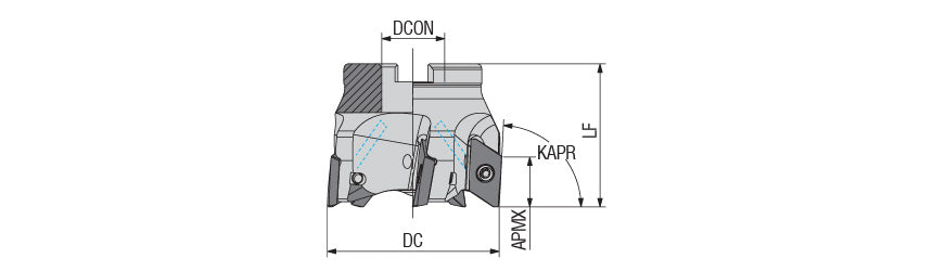 AKKO AFM90-XE19-H Face Mill - dimension drawing