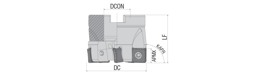 AKKO AFM88-SN12SC Face Mill - dimension drawing
