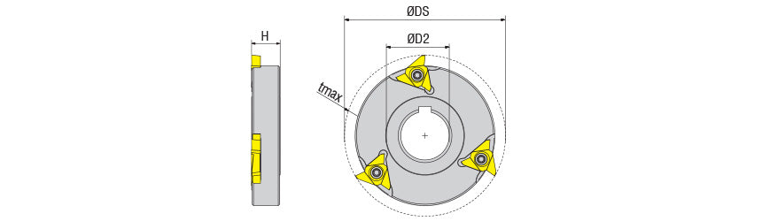 AKKO APTR-T12 Polygon Milling Tool - dimension drawing