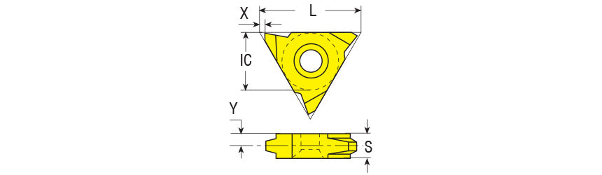 AKKO VT-IR-TR Thread Milling Insert - dimension drawing