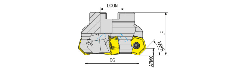 AKKO AFM45-HN-H Face Mill - dimension drawing
