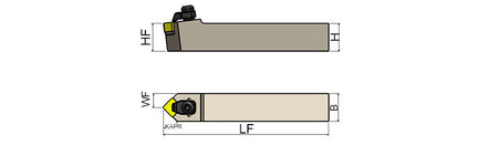 AKKO CSDNN-TP C-System External Turning Toolholder - dimension drawing