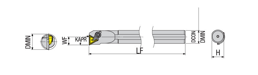 AKKO CTFPR C-System Boring Bar - dimension drawing