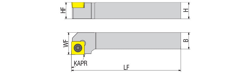 AKKO SSFCR/L S-System External Turning Toolholder - dimension drawing