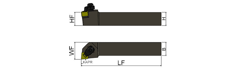 AKKO CCLNR/L-N C-System External Turning Toolholder - dimension drawing