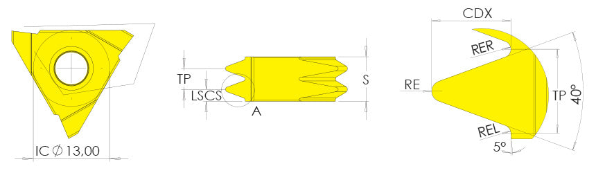 AKKO T30 Poly-V Belt Pulley Grooving Insert - dimension drawing