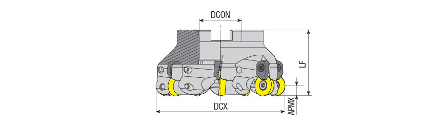 AKKO AFMRC-RO Face and Copy Mill - dimension drawing