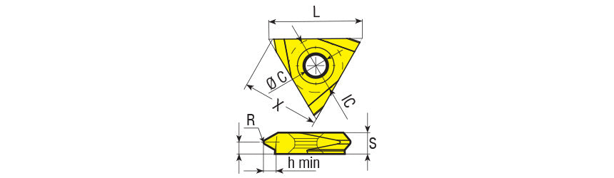AKKO VT-ER-API Thread Milling Insert - dimension drawing