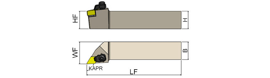 AKKO CDJNR/L-TP C-System External Turning Toolholder - dimension drawing