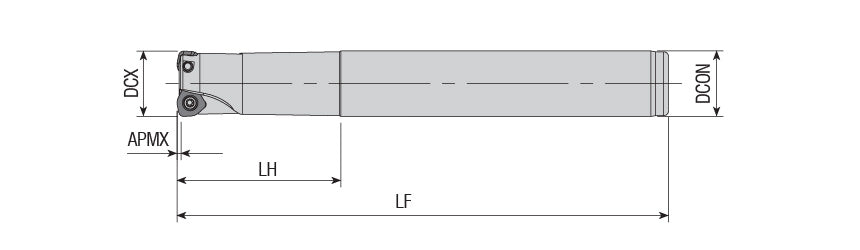 AKKO AHFM-WD0503D S-System High Feed End Mill - dimension drawing
