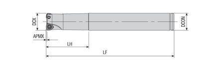 AKKO AHFM-WD0503D S-System High Feed End Mill - dimension drawing