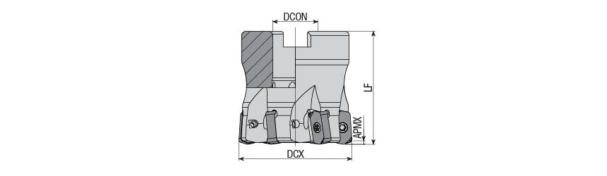 AKKO AHFM-LN High Feed Face Mill - dimension drawing