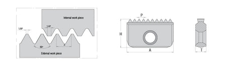 AKKO ADTE.21 Thread Milling Insert - dimension drawing